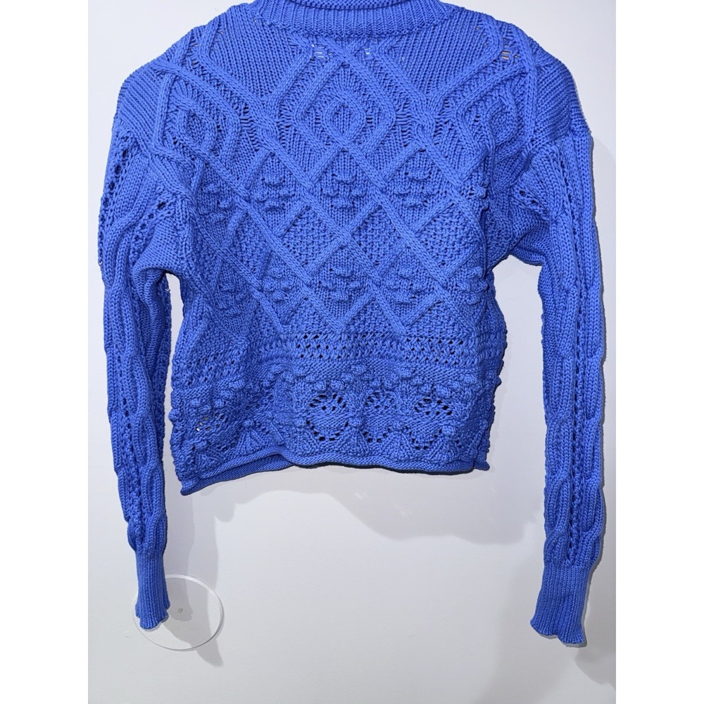Anthropologie Heartloom Women's Sweater Size Small Blue‎ Flower Buttons - Picture 6 of 7